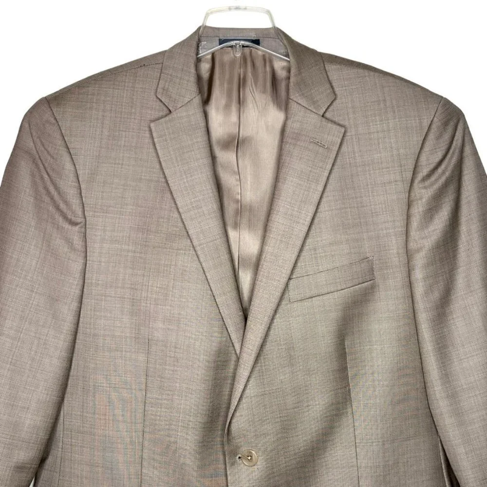 APT 9 Modern Fit Mens Wool Two Button Suit Jacket Sport Coat Size 44L Beige